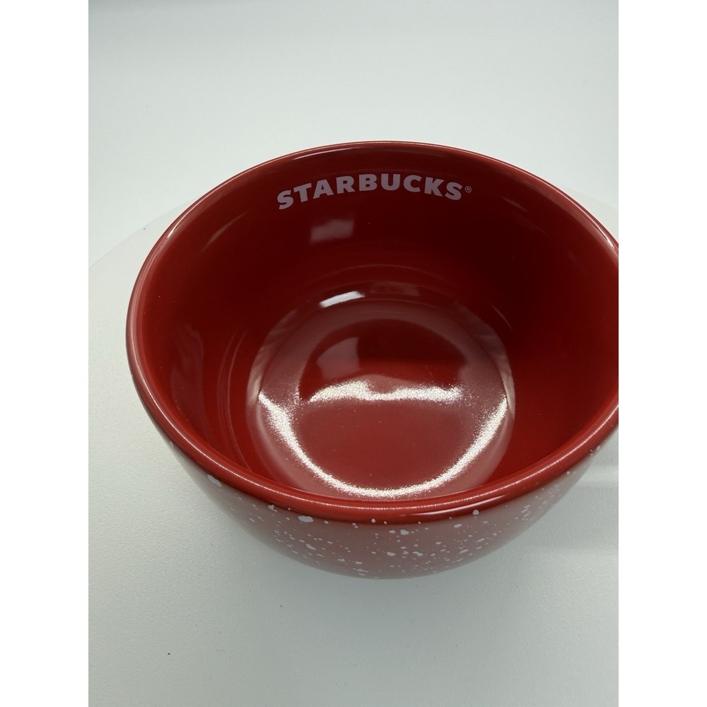 Starbucks 2019 Red Mug With White Specks Ceramic Coffee Tea Soup Bowl 16 oz